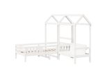 Syfax™ Giroletto Con Panca E Tetto Bianco 80X200Cm Legno Massello Pino