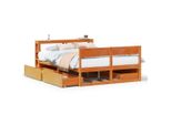 Syfax™ Giroletto Senza Materasso Marrone Cera 140X200Cm Massello Pino