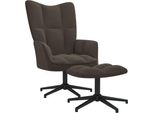 Syfax™ Sedia Relax Con Poggiapiedi Grigio Scuro In Velluto