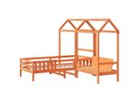 Syfax™ Giroletto Con Panca E Tetto Cera 90X200 Cm Legno Massello Pino