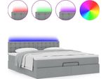 Syfax™ Pouf Letto Con Materasso Grigio Chiaro 160X200 Cm In Tessuto