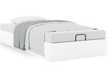 Syfax™ Struttura Letto Pouf Senza Materasso Bianco 90X200Cm Pelle Finta