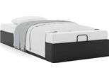 Syfax™ Struttura Letto Pouf Senza Materasso Nero 80X200 Cm Pelle Finta