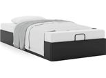 Syfax™ Struttura Letto Pouf Senza Materasso Nero 90X200 Cm Pelle Finta
