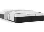Syfax™ Struttura Letto Pouf Senza Materasso Nero 140X200 Cm Pelle Finta