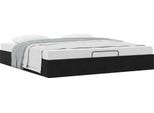 Syfax™ Struttura Letto Pouf Senza Materasso Nero 200X200 Cm In Velluto