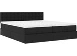 Syfax™ Struttura Letto Pouf Con Materassi Nero 180X200 Cm Pelle Finta