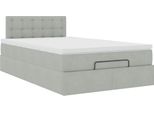 Syfax™ Pouf Letto Con Materasso Grigio Chiaro 120X190 Cm In Velluto