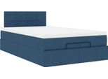 Syfax™ Pouf Letto Con Materasso Blu 120X200 Cm In Tessuto
