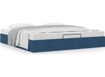 Syfax™ Struttura Letto Pouf Senza Materasso Blu 160X200 Cm In Tessuto