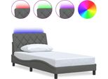 Syfax™ Giroletto Con Led Senza Materasso Grigio Scuro 100X200 Cm