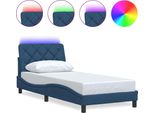 Syfax™ Giroletto Con Led Senza Materasso Blu 80X200 Cm In Tessuto