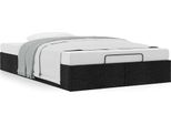 Syfax™ Struttura Letto Pouf Senza Materasso Nero 120X190 Cm In Tessuto