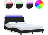Syfax™ Giroletto Con Led Senza Materasso Nero 120X200 Cm Tessuto