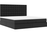 Syfax™ Struttura Letto Pouf Con Materasso Nero 180X200 Cm Pelle Finta