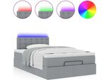 Syfax™ Pouf Letto Con Materasso Grigio Chiaro 120X190 Cm In Tessuto