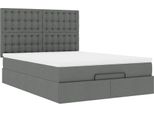 Syfax™ Struttura Letto Pouf Con Materasso 140X190 Cm In Tessuto