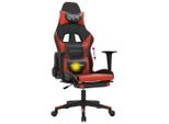 Syfax™ Sedia Da Gaming Massaggio Poggiapiedi Nero E Rosso Pelle Finta