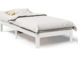 Syfax™ Giroletto Senza Materasso Bianco 90X200 Cm Legno Massello Pino