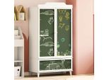 Vidaxl Armadio Lavagna Con Anta Roros Bianco 90 X 45 X 165 Cm