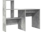 Syfax™ Scrivania Con Lo Scaffale Grigio Cemento 131,5 X 50 X 106,5 Cm