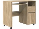 Syfax™ Scrivania Con Ruote Con Cassetto Rovere Sonoma 91 X 50 X 77 Cm