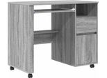 Syfax™ Scrivania Con Ruote Con Cassetto Grigio Sonoma 91 X 50 X 77 Cm