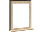 Syfax™ Specchio Da Bagno Con Lo Scaffale Nero 50 X 12 X 60 Cm