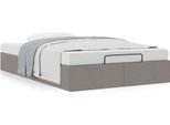 Syfax™ Struttura Letto Pouf Senza Materasso Tortora 120X200Cm Tessuto