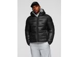 Giacca Puffer Da Uomo Trapuntata Ombre Con Cappuccio Nero Xl