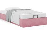 Syfax™ Struttura Letto Pouf Senza Materasso Rosa 80X200 Cm Velluto