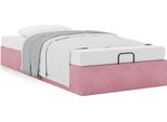 Syfax™ Struttura Letto Pouf Senza Materasso Rosa 90X190 Cm Velluto