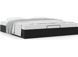 Syfax™ Struttura Letto Pouf Senza Materasso Nero 200X200 Cm Pelle Finta
