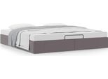Syfax™ Struttura Letto Pouf Senza Materasso 200X200 Cm Pelle Finta