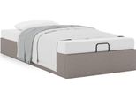 Syfax™ Struttura Letto Pouf Senza Materasso Tortora 90X190 Cm Tessuto