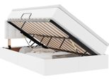 Vidaxl Letto Con Contenitore E Led Bianco Puro 120 X 200 Cm In Pelle Finta