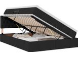 Vidaxl Letto Con Contenitore E Led Con Led Nero 140 X 190 Cm Tessuto
