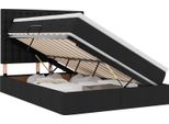 Vidaxl Letto Con Contenitore E Led Nero 140 X 190 Cm Poliestere