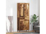 Vidaxl Tavola Alta Con Schubladen 2 Pezzi Altholz Engineered Wood Und Glas