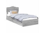 Vidaxl Letto Contenitore Sonoma Grigio 70 X 190 Cm Materiale Ligneo