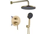 Set Doccia A Incasso Rea Foster Brush Gold 25X25X150Cm