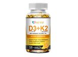 Vitamina D3 5000IU & K2 200Mcg (120 Capsule) Integratore Alimentare, Ossa, Muscoli, Articolazioni, Sistema Immunitario, Cuore, Denti, Umore