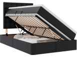 Vidaxl Letto Con Contenitore E Led Nero 120 X 200 Cm In Pelle Finta