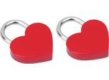 Cuore Lock 2 Set Di Metallo Colorato Squisito Lucchetto Serrature Artigianali Con La Chiave, Adatto Per Portagioie, Piccoli Bagagli, Gli Amici E (Rosso)