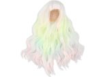 Parrucca Per Bambola 1/6 Con Snodo Sferico, Color Gelato, Sfumatura Di Colore, Capelli Lunghi Ricci Realistici Con Frange Per 15,5 - 17 Cm