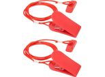 2Pcs Tapis Roulant Universale Chiave Di Sicurezza Macchina Da Corsa Magnete Rettangolo Rosso
