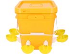 Set Di Abbeveratoi Automatici Per Polli, Dispenser Per Pollame A Bassa Fuoriuscita E Auto-Riempimento Per Uccelli, Anatre, Oche, Tacchini, Tazze D'acqua Gialle