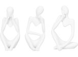Statua Pensatore In 3 Pezzi, Scultura Astratta, Ornamento In Resina Bianca Per Casa, Scrivania, Ufficio, Decorazione Da Tavolo