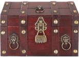 Scrigno Del Tesoro, Contenitore Con Serratura A Combinazione, Fatto A Mano, Legno Pregiato Per Gioielli, Rosso Vintage