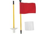Set Di Tazze Per Buche Per Spilli Da Golf Per Mini Accessori Per La Pratica Del Putting Green Con Asta A Bandiera, Portatile, 2 Sezioni, Staccabile, Rosso